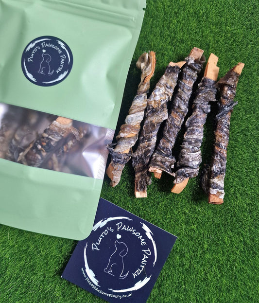 Fish skin & cod wraps x5 pieces