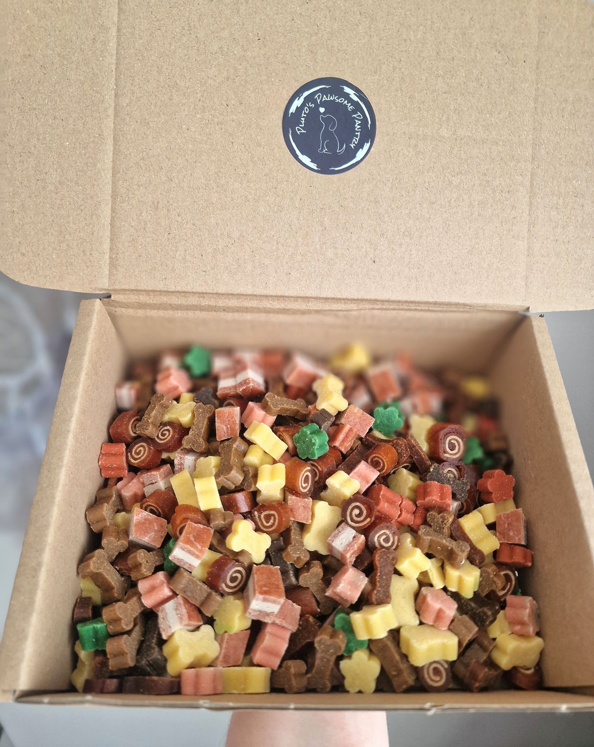 Soft training treat mix box - meat, cheese , fruit 500g