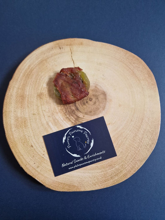 Kiwi wrapped in duck slice