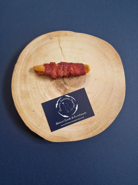 Mango chunk wrapped with duck