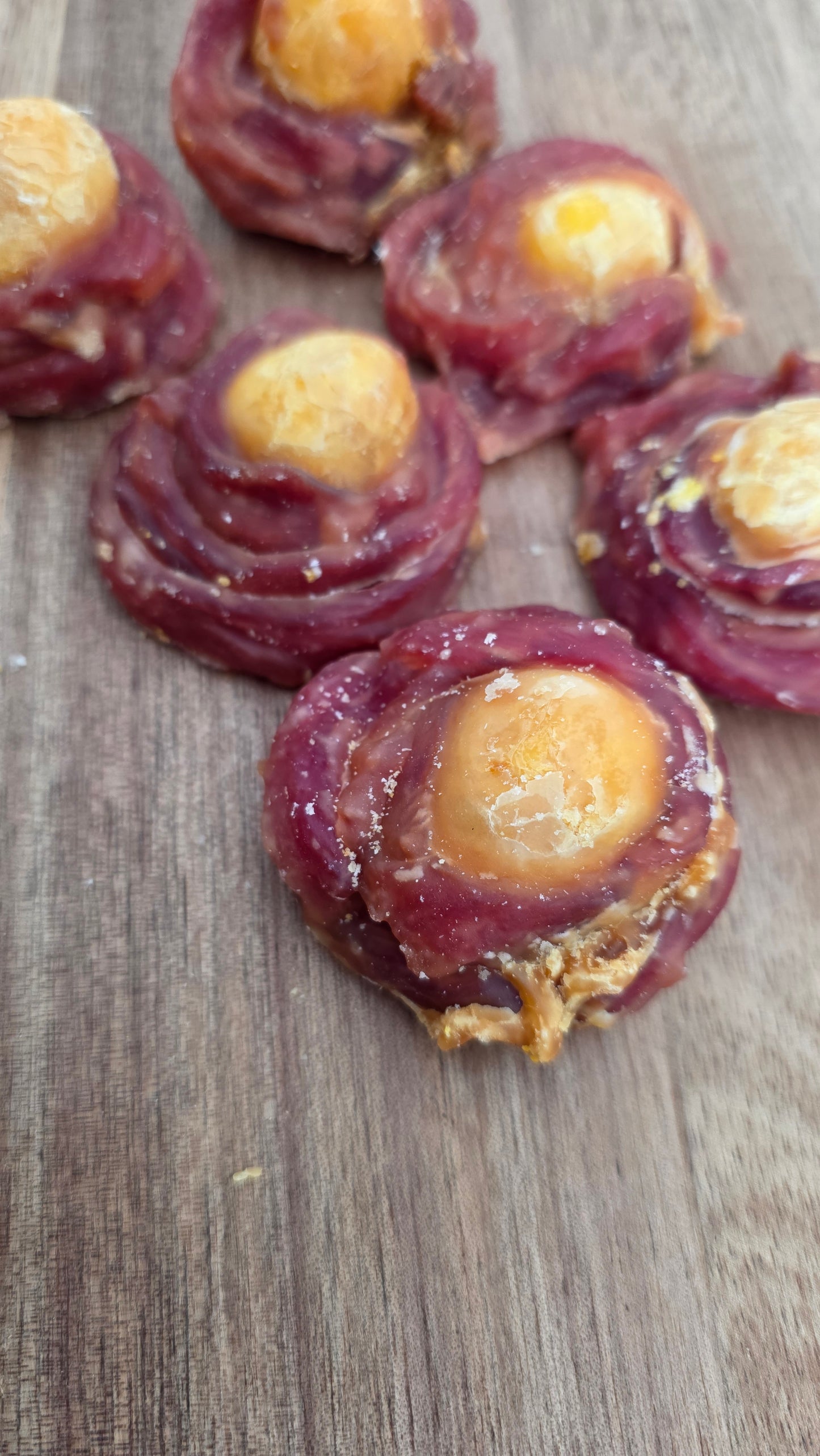 Egg yolk wrapped duck