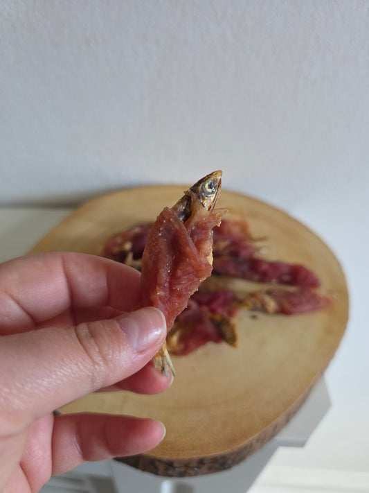 Fish Sprats Wrapped in Duck 100g
