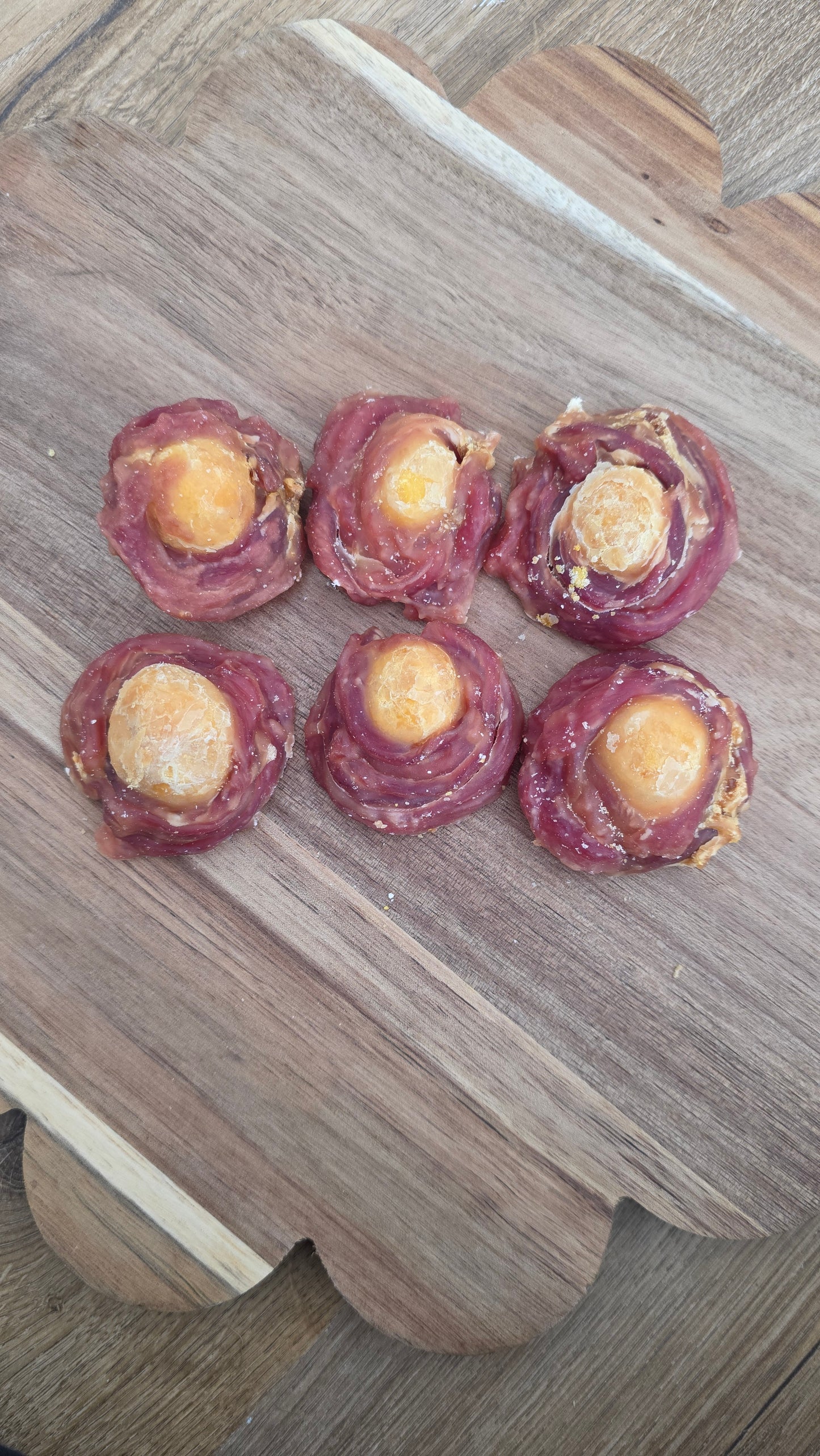 Egg yolk wrapped duck